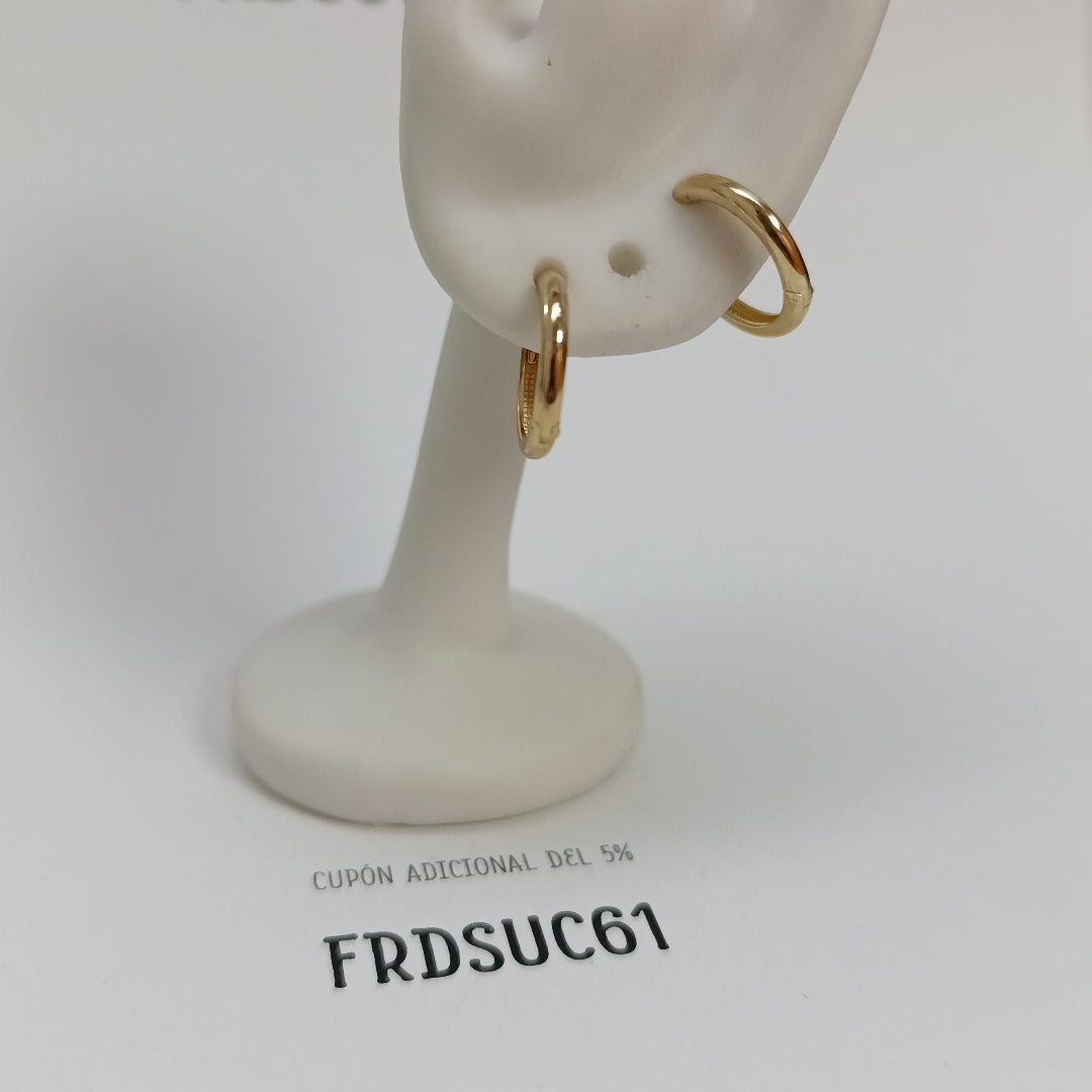 ARETES HUGGIES LISAS 14K 1.5 GR (NUEVO)