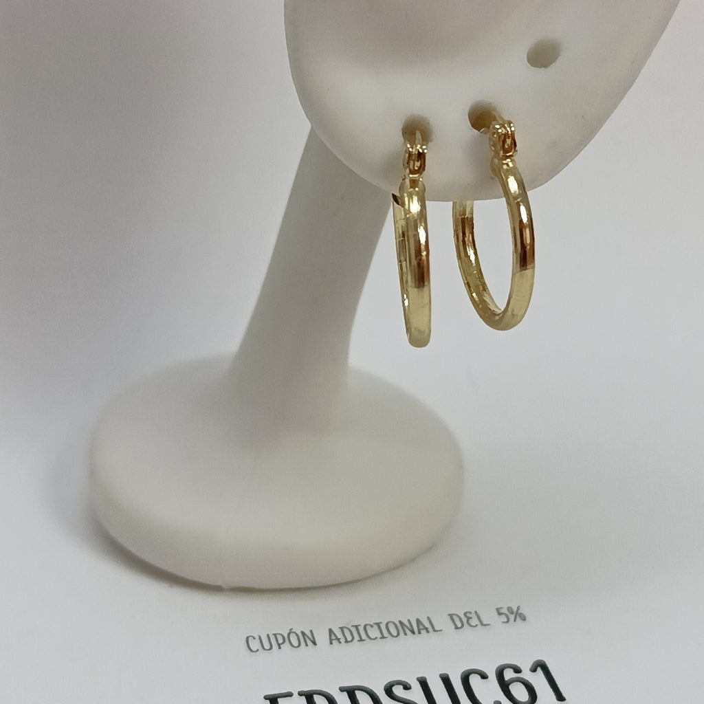 ARETES ARRACADAS ESTRIADAS 14K 1.4 GR (NUEVO)