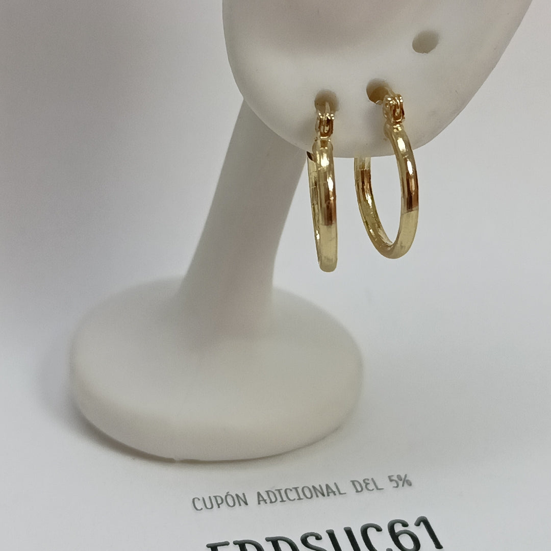ARETES ARRACADAS ESTRIADAS 14K 1.4 GR (NUEVO)