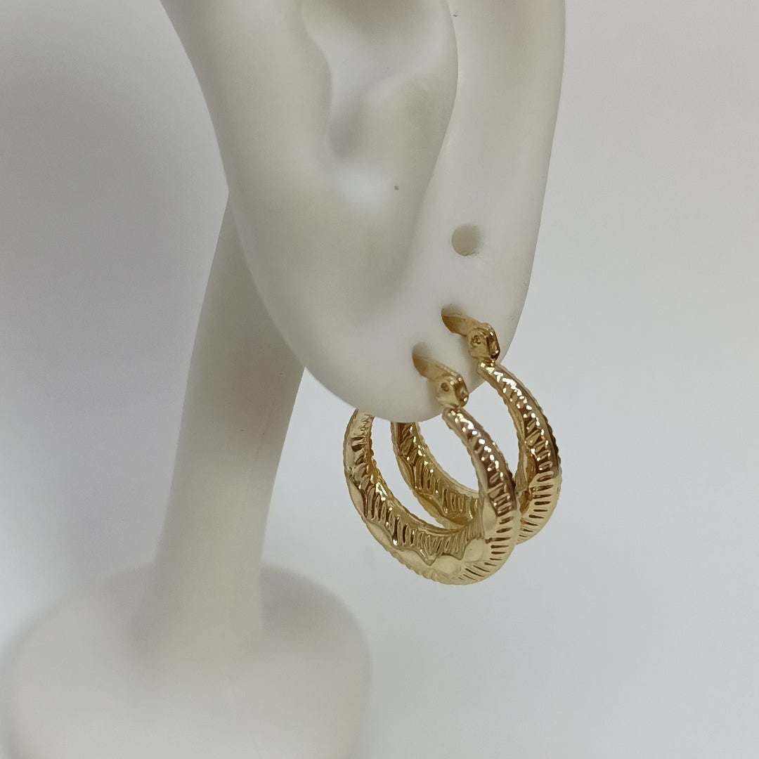 ARETES ARRACADAS HUECAS 14K 1.8 GR (NUEVO)
