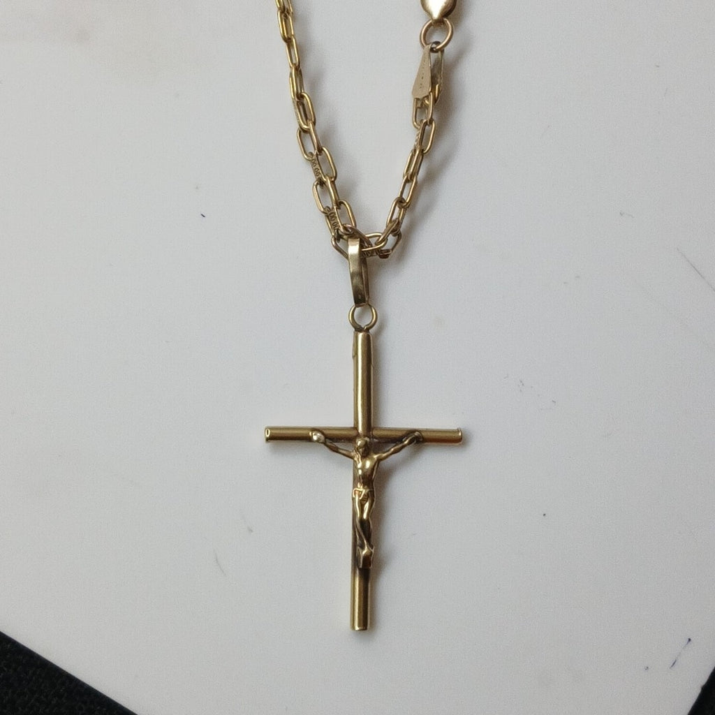 CADENA, CRUCIFIJO ORO 14 K 13 GRMS (SEMINUEVO)