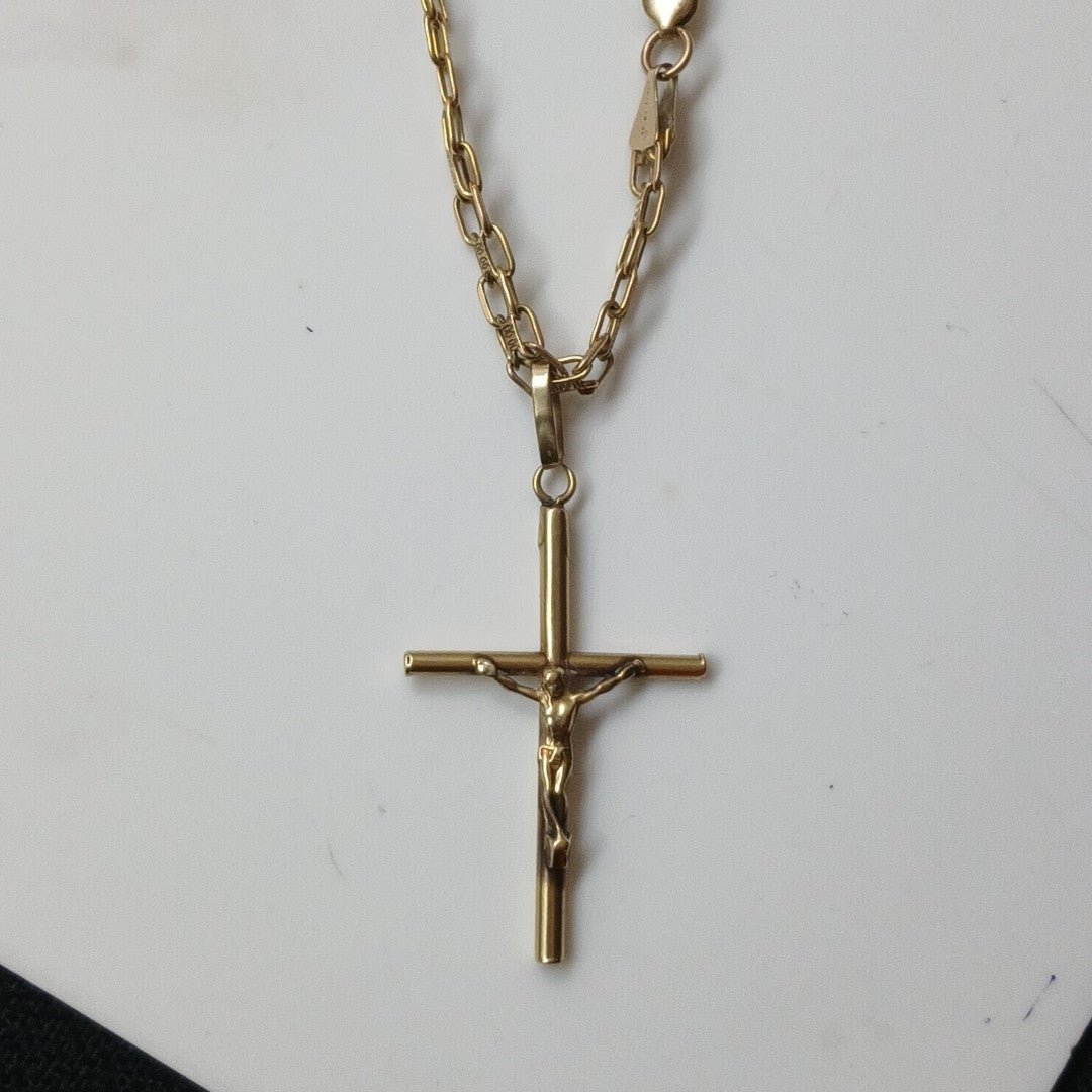 CADENA, CRUCIFIJO ORO 14 K 13 GRMS (SEMINUEVO)