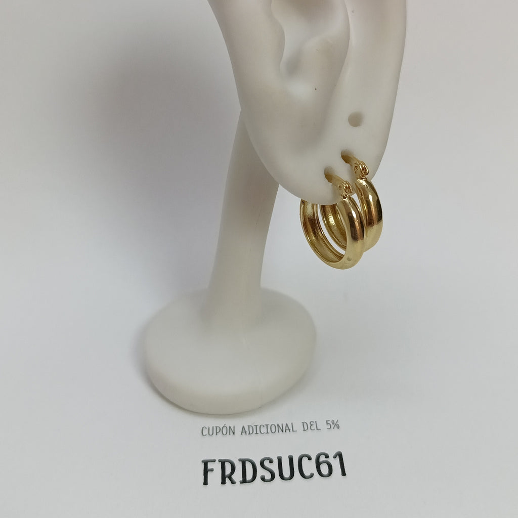 ARETES TEJIDO ARRACADAS LISAS 14K 2.1 GR (NUEVO)