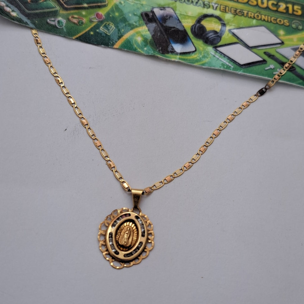 CADENA, MEDALLA RELIGIOSA ORO 10 K 2.5 GRMS (SEMINUEVO)