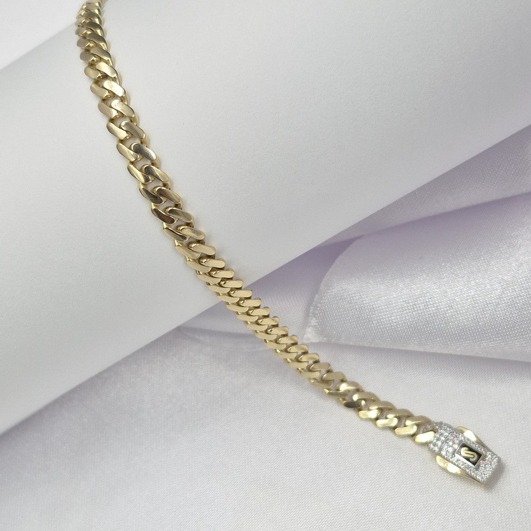 PULSERA CABALLERO MONACO ORO 14K 6.4 (NUEVO)