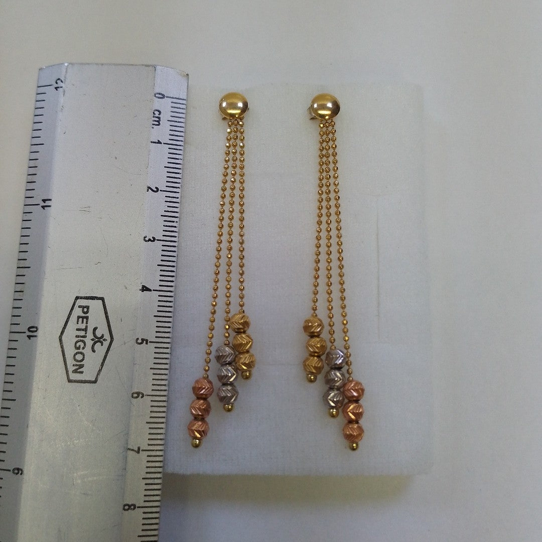 BROQUELES PAR ORO,ORO COMBINADO,PLATA 14 K 4,50 GRMS (SEMINUEVO)