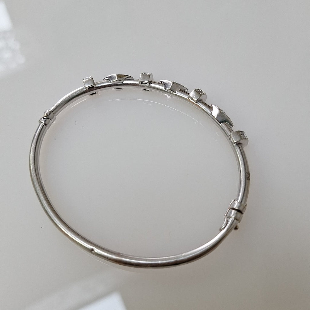 PULSERA RIGIDA ORO BLANCO 14 K 7,30 GRMS (SEMINUEVO)