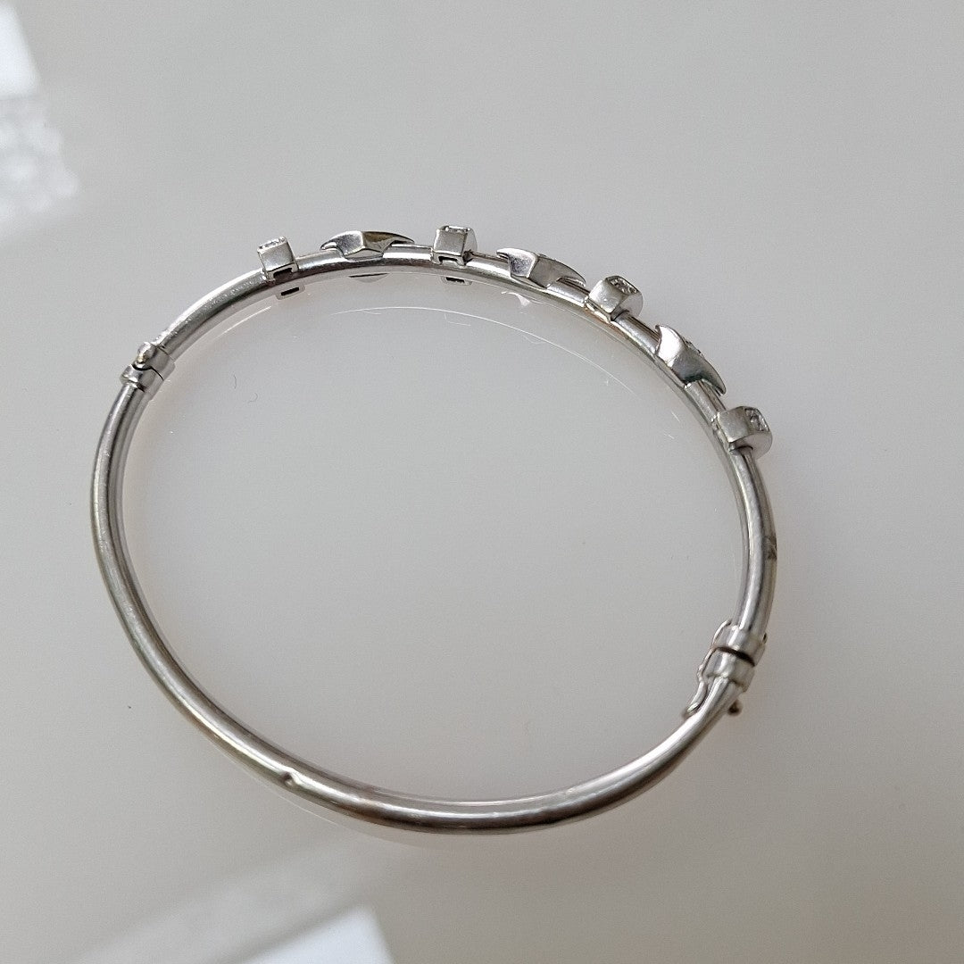 PULSERA RIGIDA ORO BLANCO 14 K 7,30 GRMS (SEMINUEVO)
