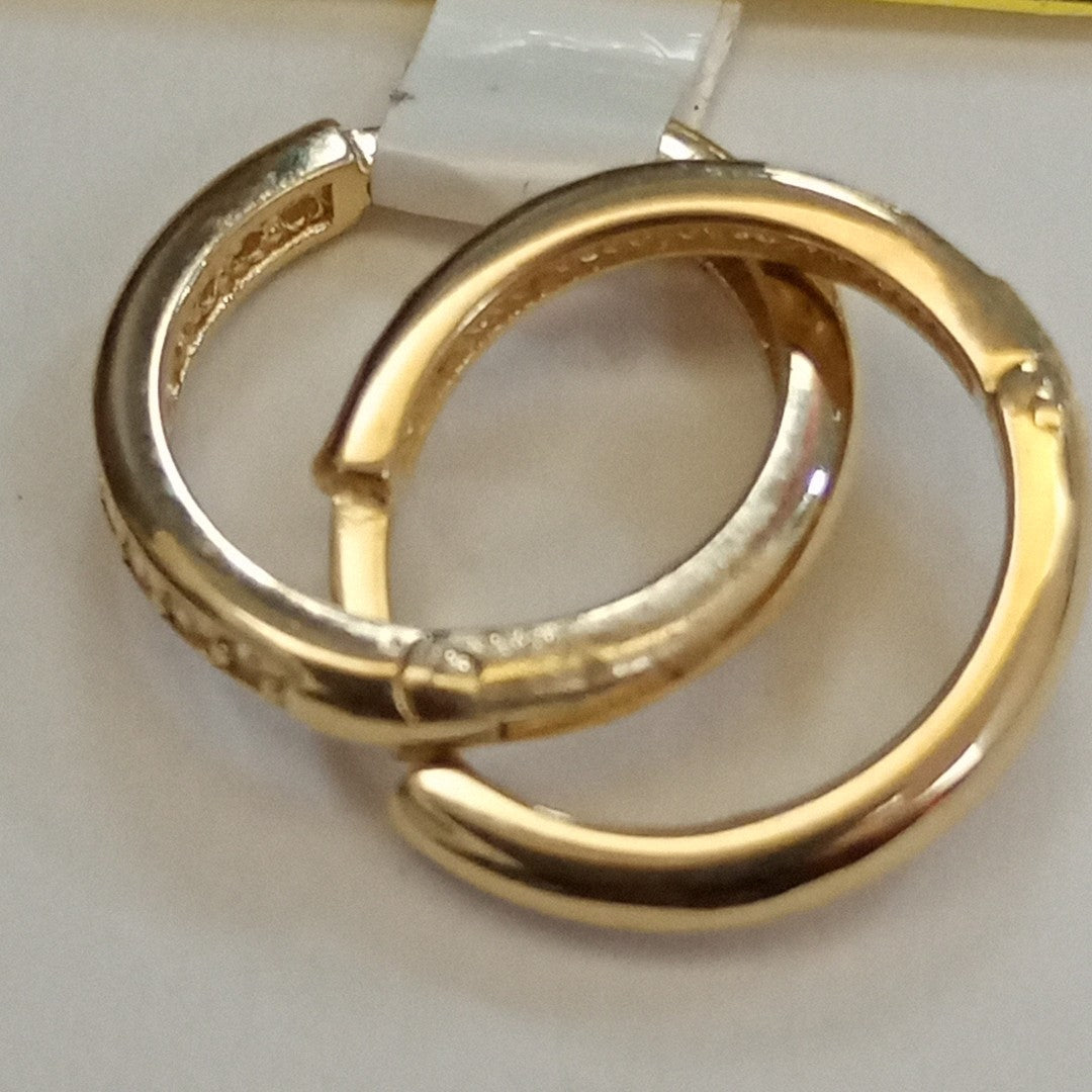 ARETES HUGGIES C CIRCONIA 14K 1.7 GR (NUEVO)