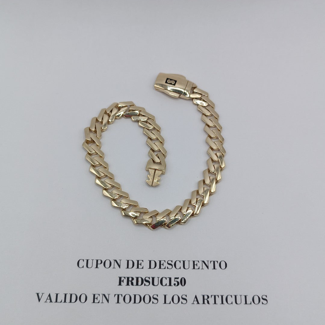 PULSERA CABALLERO MONACO ORO 14K 10.4 (NUEVO)