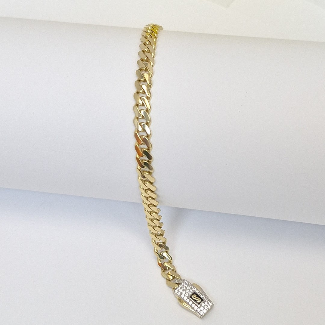 PULSERA CABALLERO MONACO ORO 14K 6.2 (NUEVO)