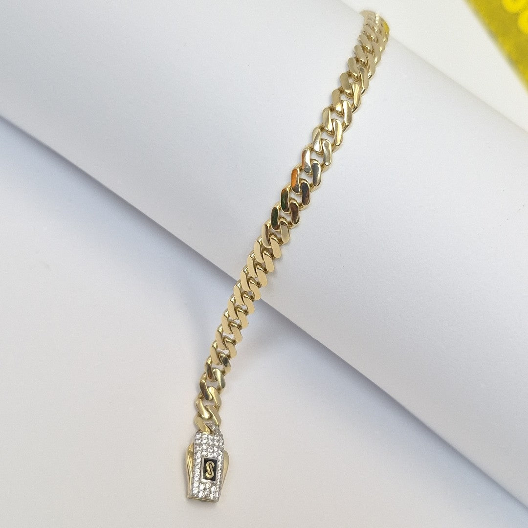 PULSERA CABALLERO MONACO ORO 14K 6.2 (NUEVO)