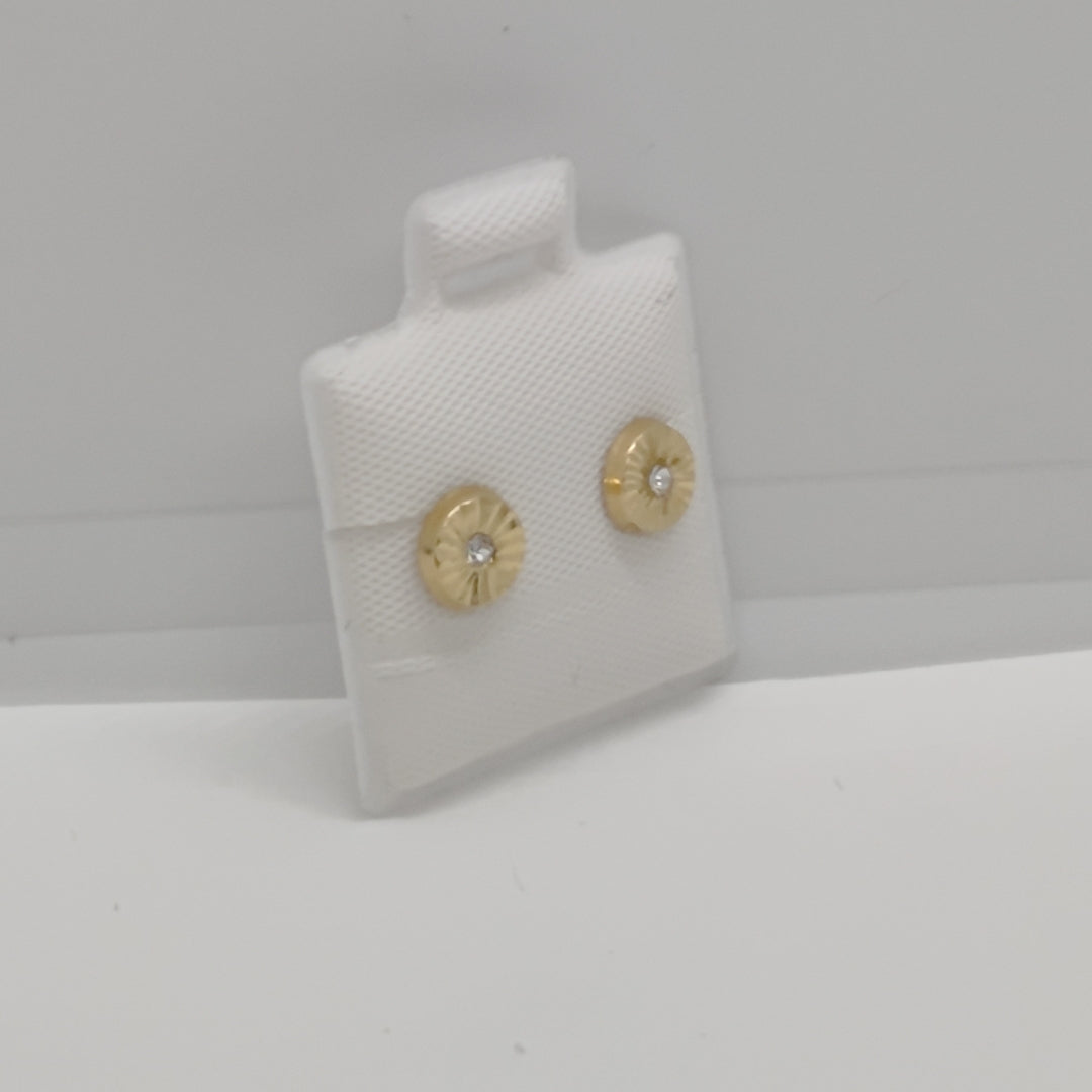 BROQUELES BROQUEL FIG BOTON C CIRCONIA 14K 0.2916 GR (NUEVO)