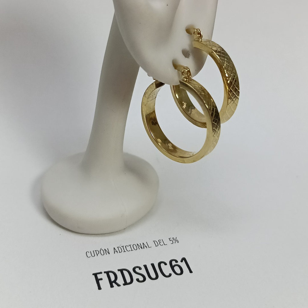 ARETES TEJIDO ARRACADAS FACETADAS 14K 2.8 GR (NUEVO)
