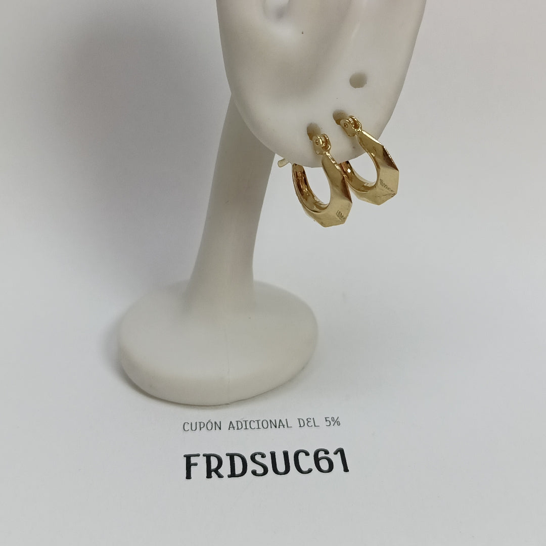 ARETES TEJIDO ARRACADA FACETADA 14K 1.2 GR (NUEVO)