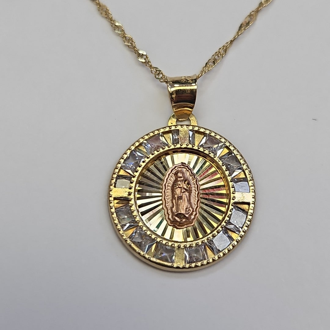 CADENA, MEDALLA RELIGIOSA ORO 10 K 2.5 GRMS (SEMINUEVO)