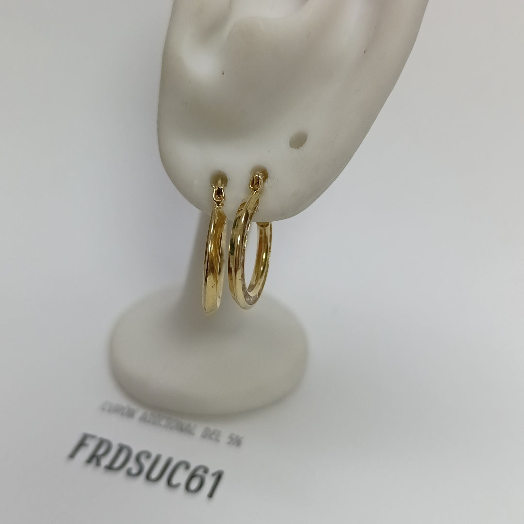 ARETES ARRACADAS CON CIRCONIAS 14K 2.4 GR (NUEVO)