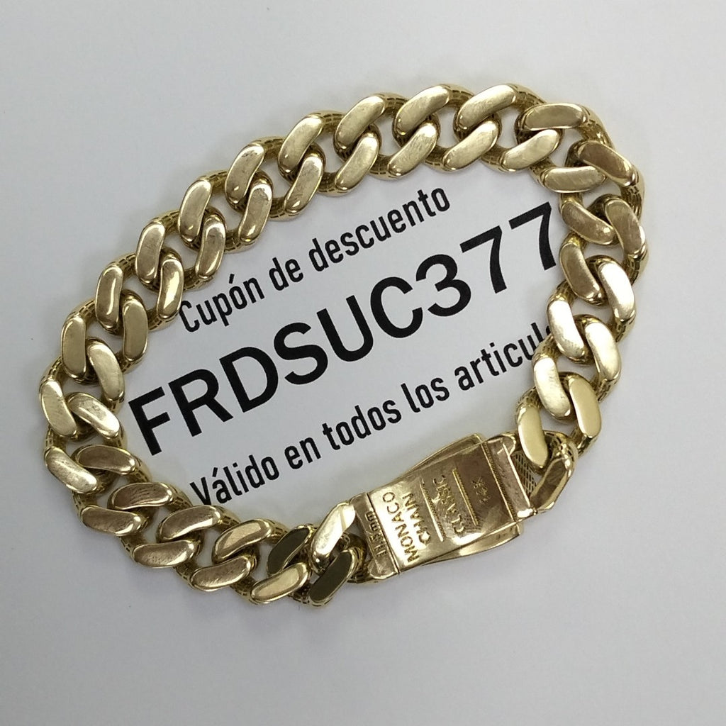 PULSERA CABALLERO MONACO ORO 14K 17.7 (NUEVO)