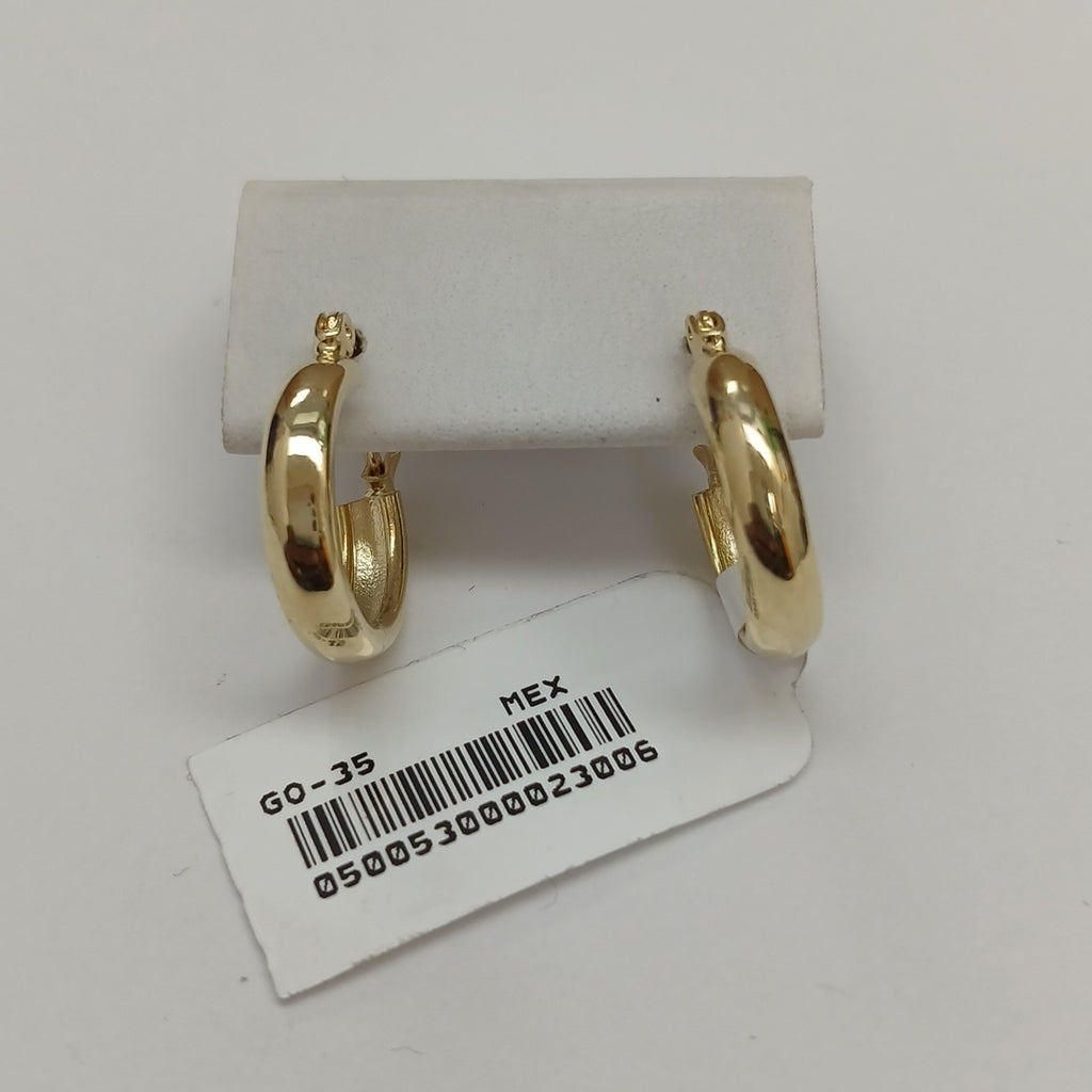 ARETES TEJIDO ARRACADAS LISAS 14K 2.2 GR (NUEVO)