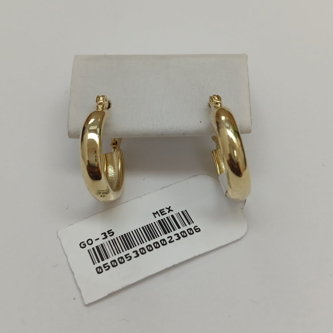 ARETES TEJIDO ARRACADAS LISAS 14K 2.2 GR (NUEVO)