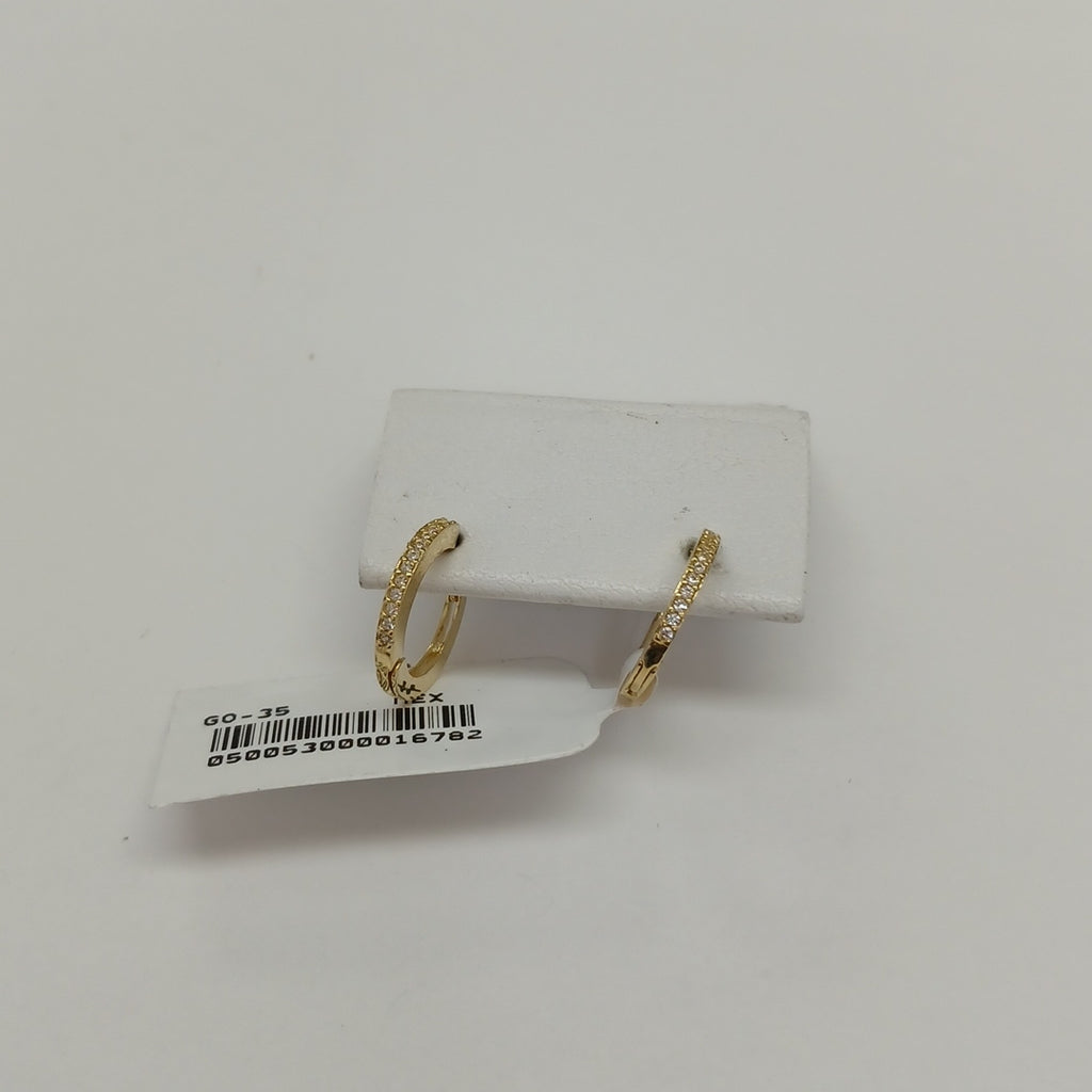ARETES ARRACADAS CON CIRCONIAS 14K 1.2 GR (NUEVO)