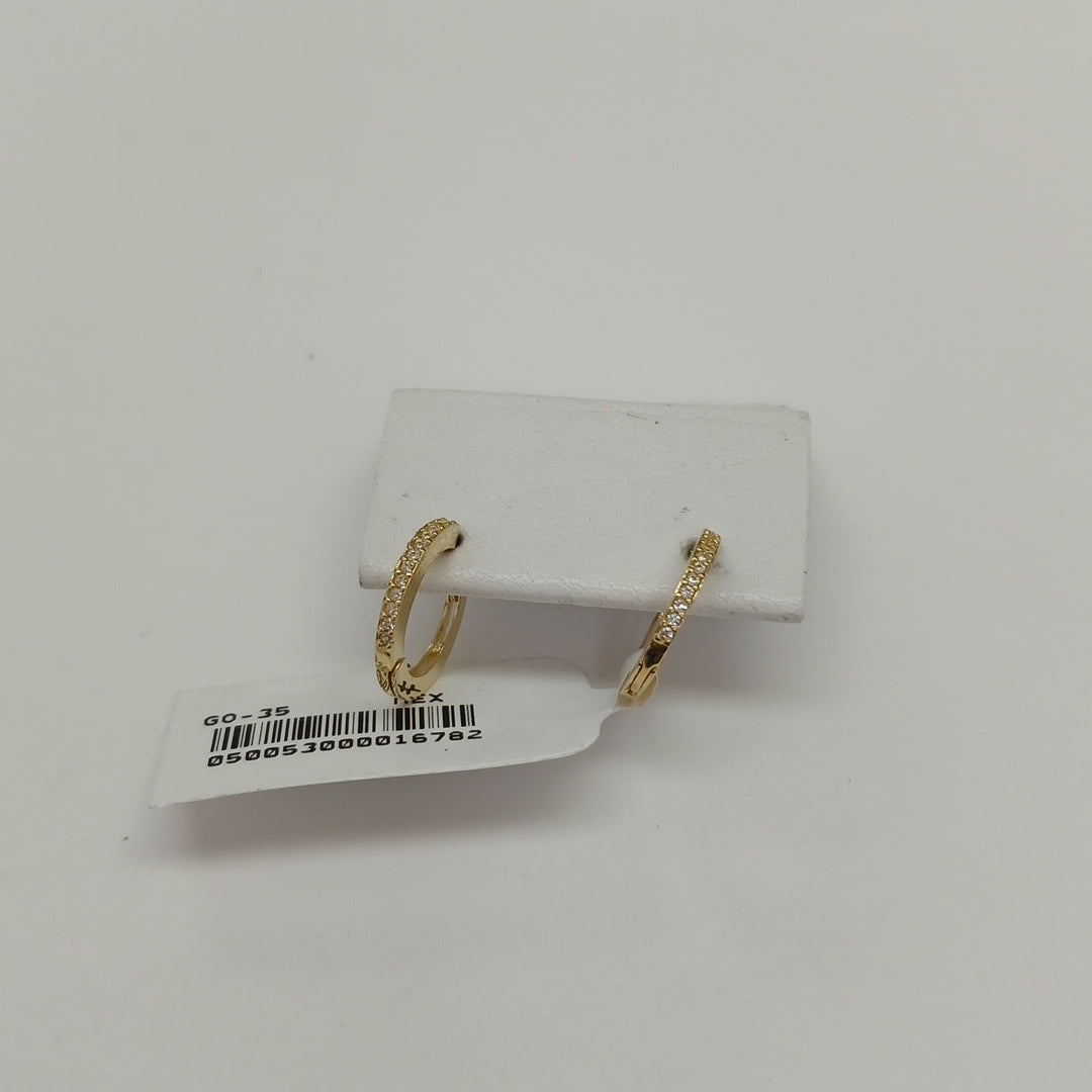 ARETES ARRACADAS CON CIRCONIAS 14K 1.2 GR (NUEVO)