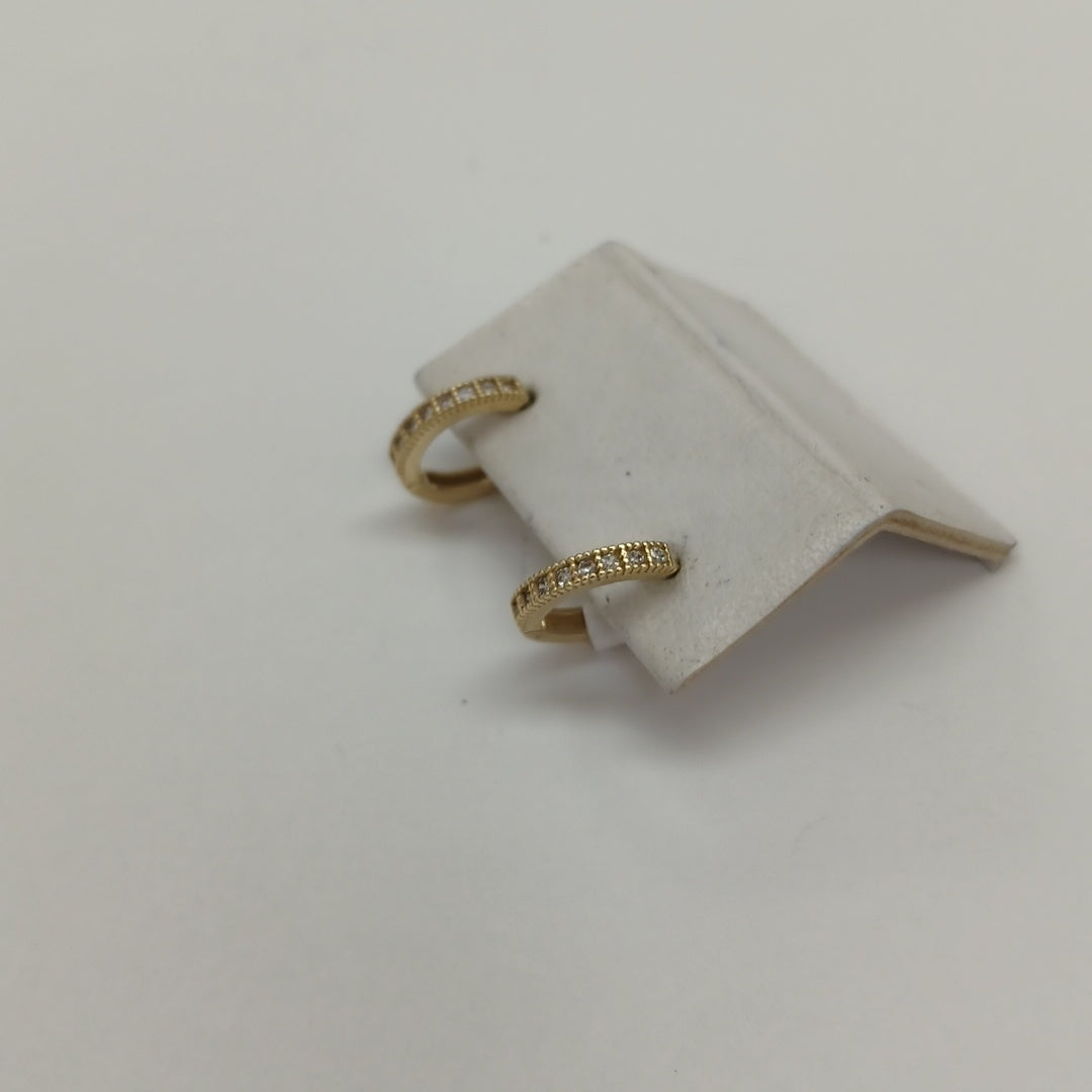 ARETES ARRACADAS CON CIRCONIAS 10K 1.2 GR (NUEVO)