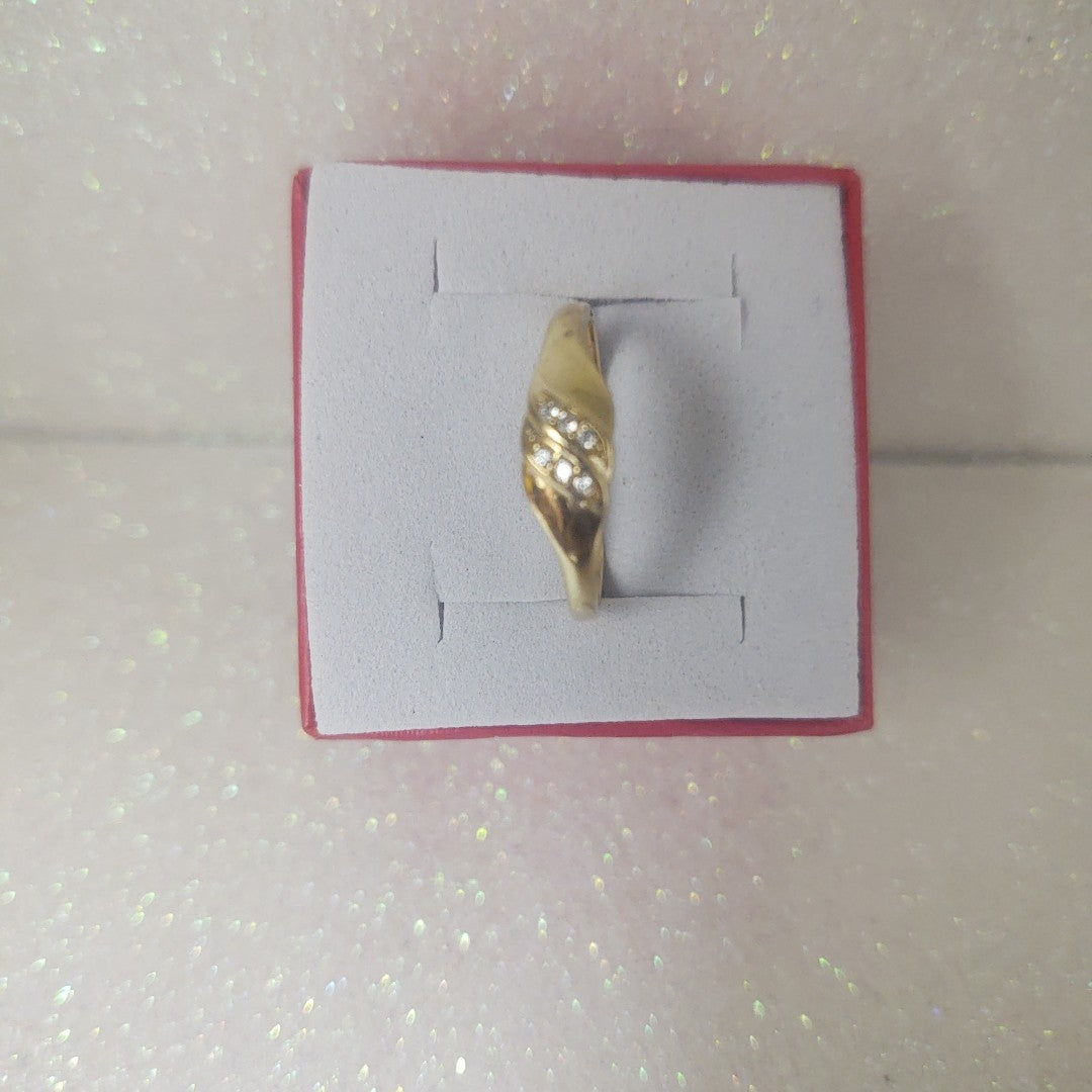 ANILLO ANILLITO C CIRCONIAS 14K 7.5 TALLA 1.2 GR (NUEVO)