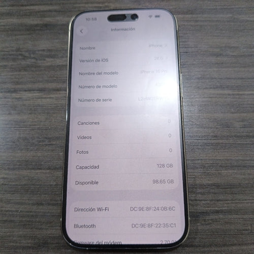 CELULAR APPLE IPHONE 16 PRO A3083 (2024) 128 GB 8 GB RAM (SEMINUEVO)