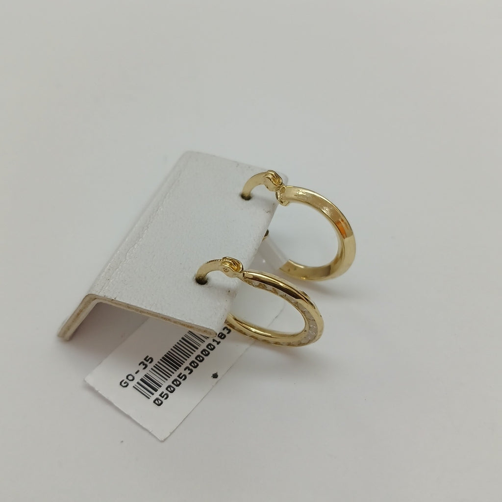 ARETES ARRACADAS CON CIRCONIAS 14K 2.4 GR (NUEVO)