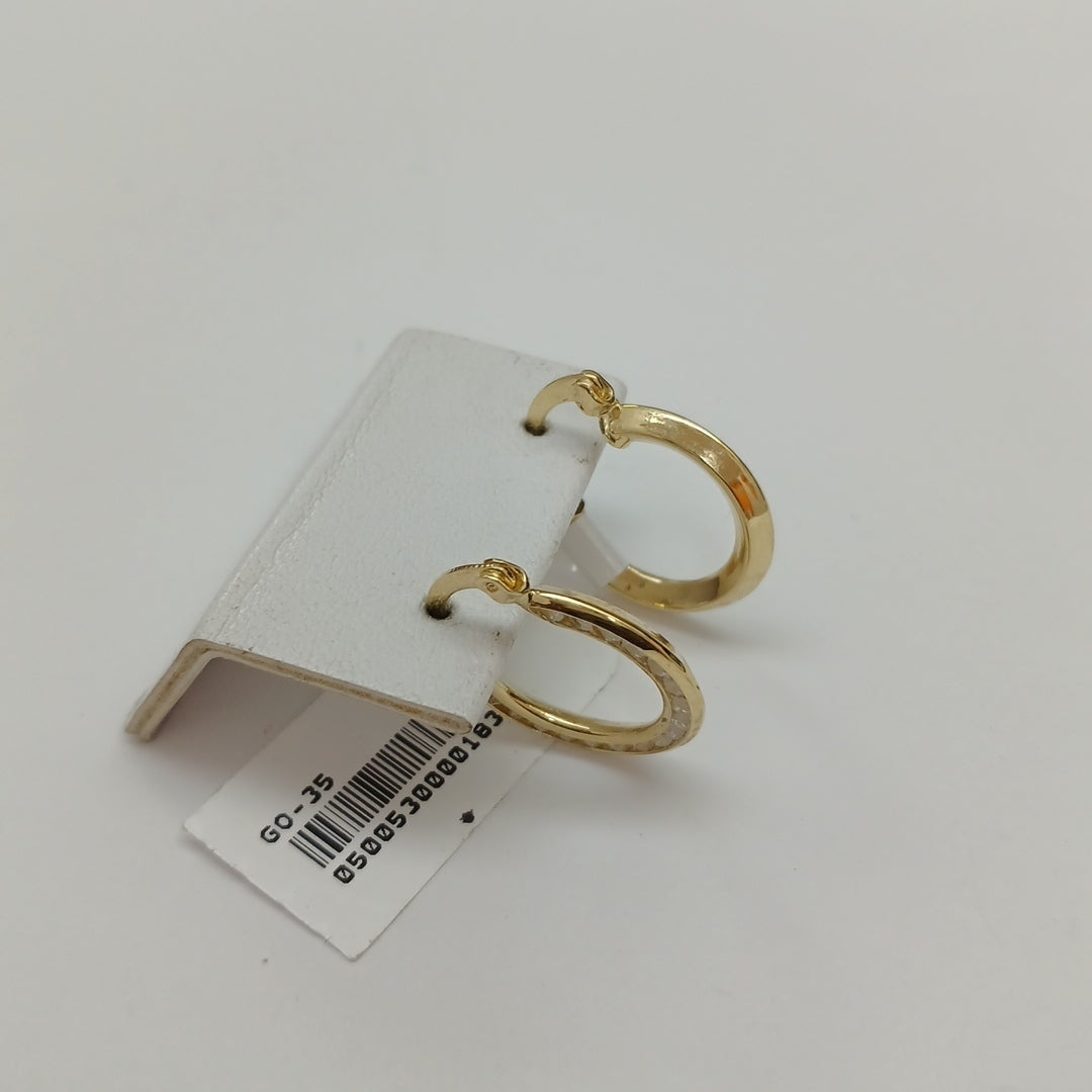 ARETES ARRACADAS CON CIRCONIAS 14K 2.4 GR (NUEVO)