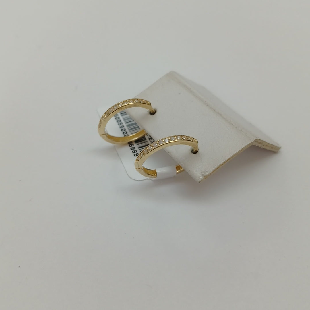 ARETES HUGGIES C CIRCONIA 14K 1.8 GR (NUEVO)