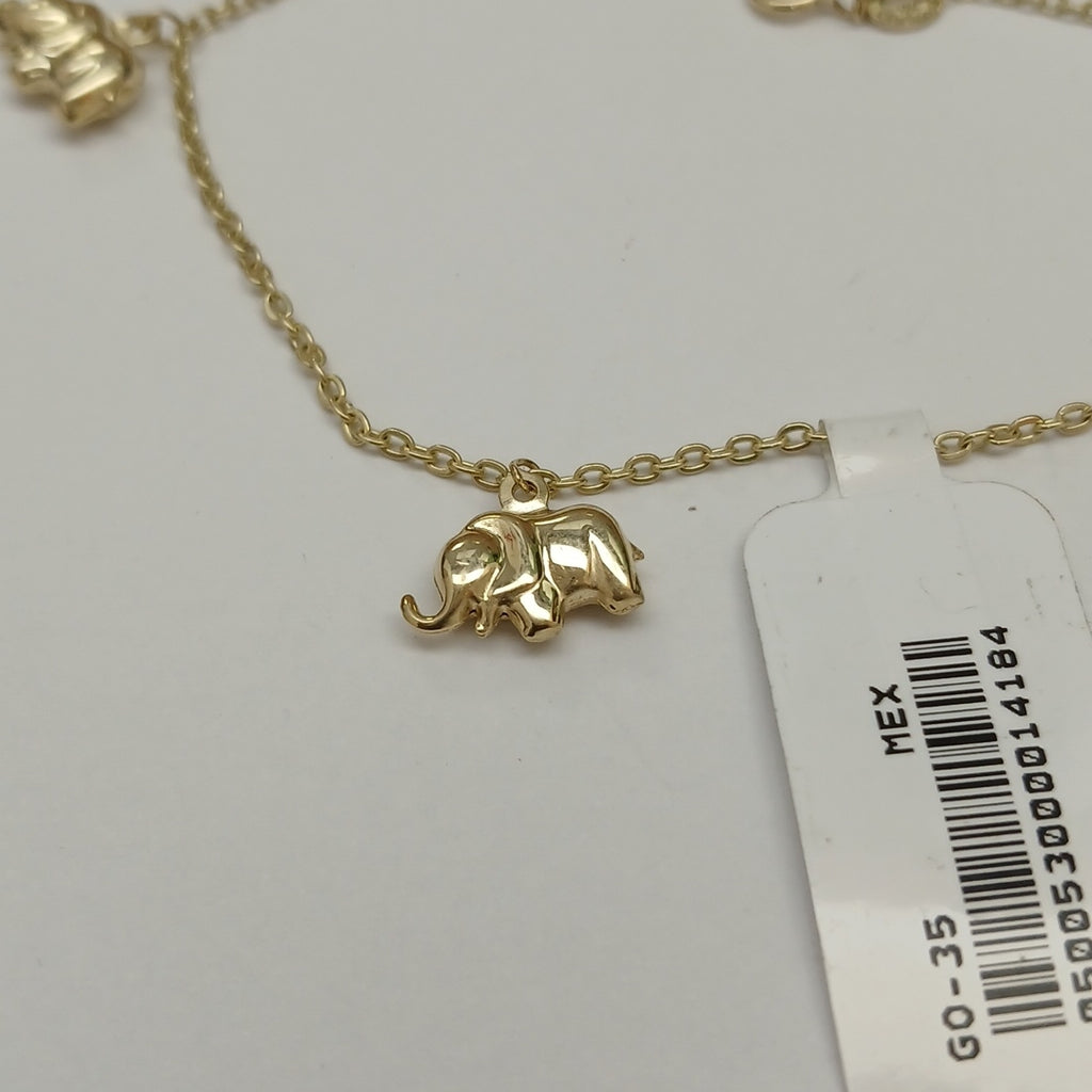 PULSERA ESPECIAL CON DIJES ELEFANTES 10K 18 CM 2.2 GR (NUEVO)