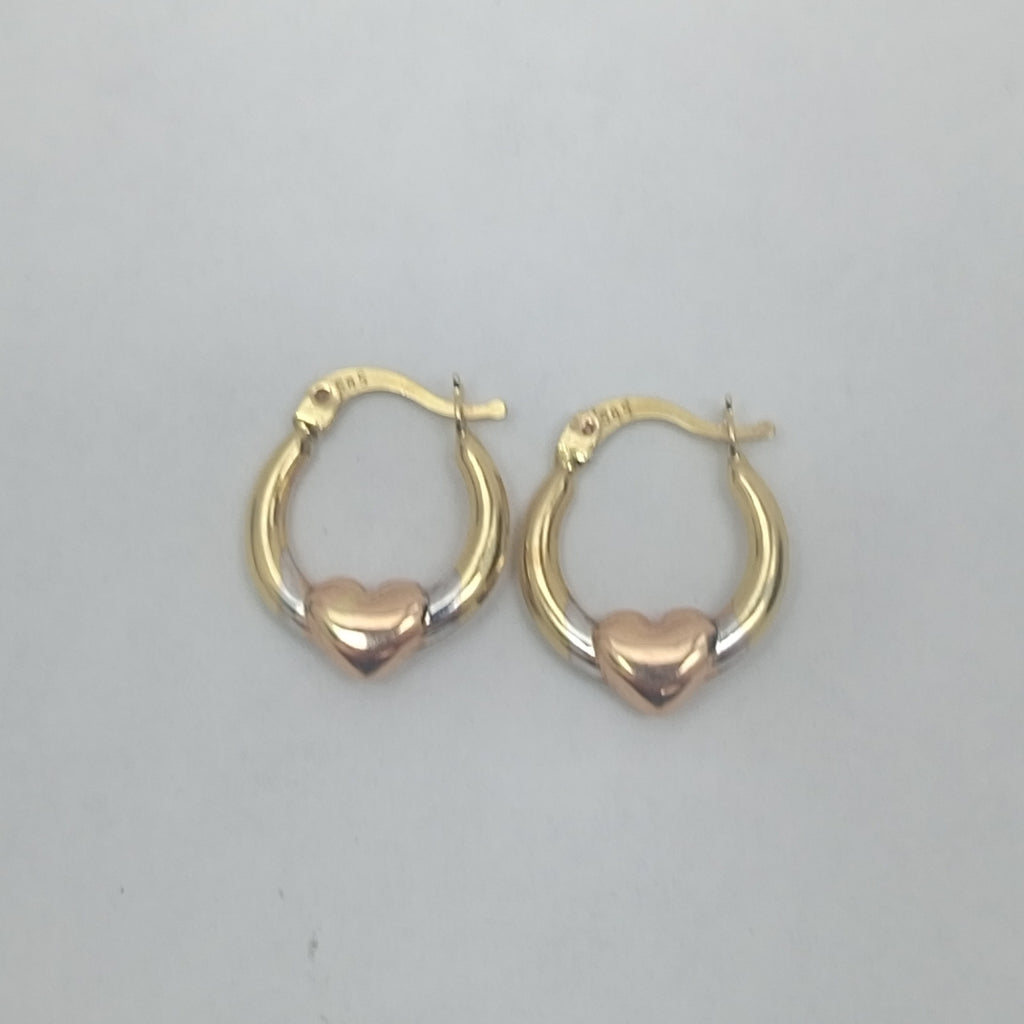ARRACADAS PAR ORO COMBINADO 14 K 0.8 GRMS (SEMINUEVO)