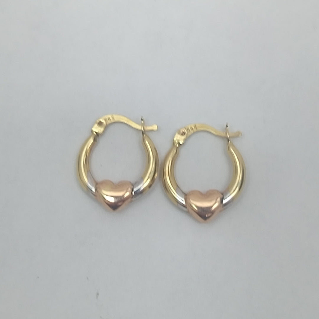 ARRACADAS PAR ORO COMBINADO 14 K 0.8 GRMS (SEMINUEVO)