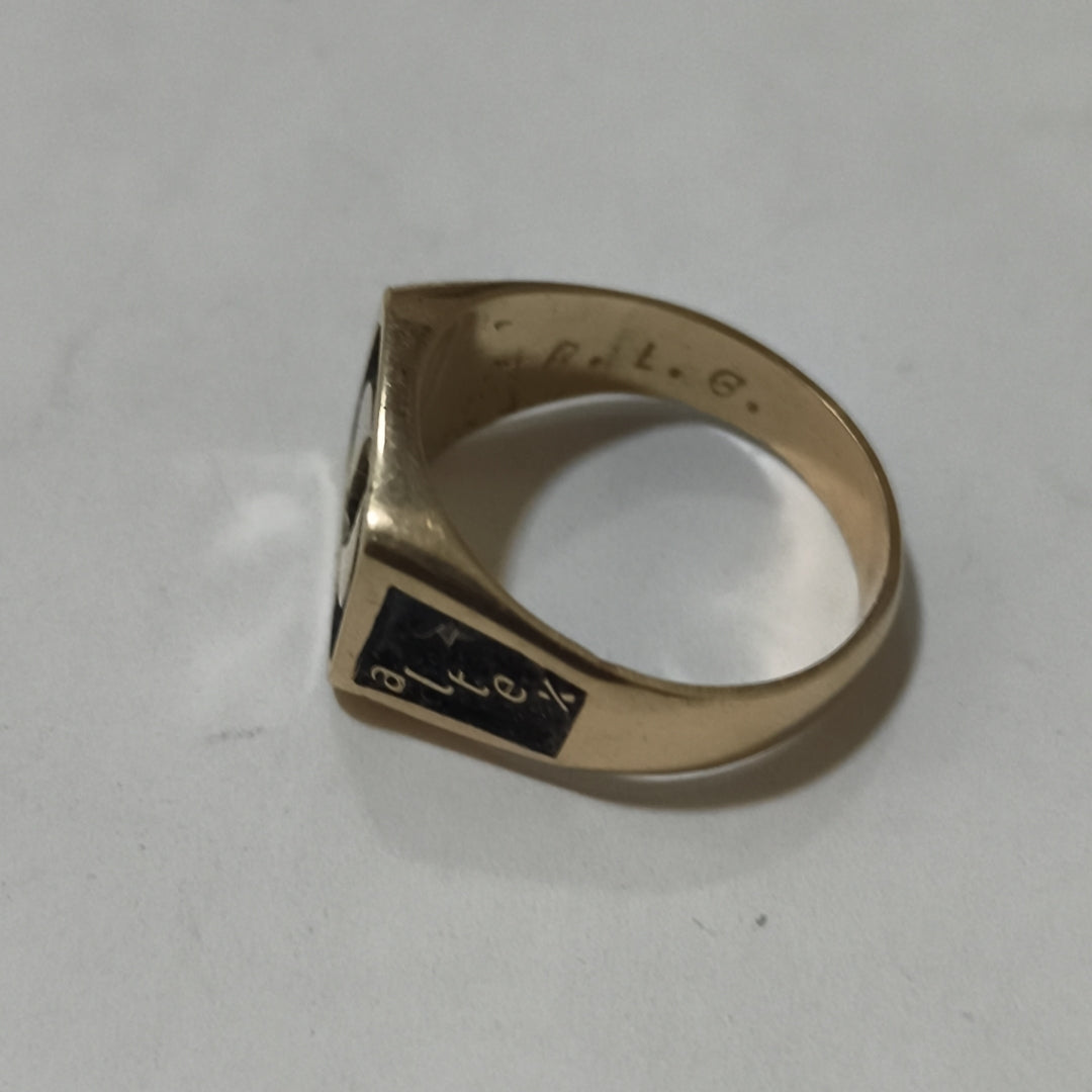 ANILLO CONMEMORATIVO ORO 10 K 11.8 GRMS (SEMINUEVO)