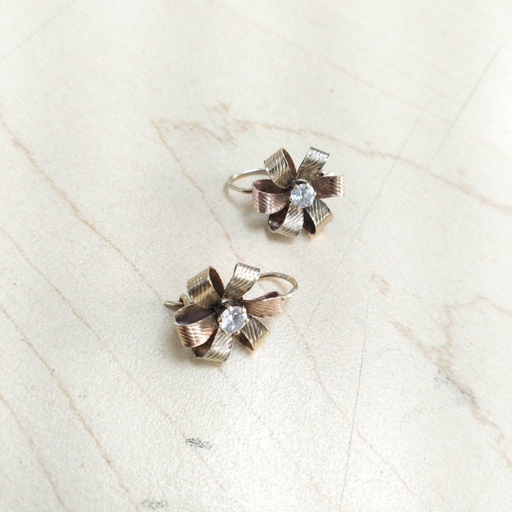 ARETES PAR ORO COMBINADO 14 K 3,30 GRMS (SEMINUEVO)