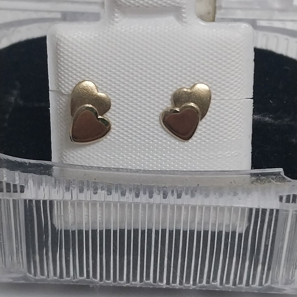 BROQUELES BROQUEL CORAZON DOBLE 14K 0.2171 GR (NUEVO)