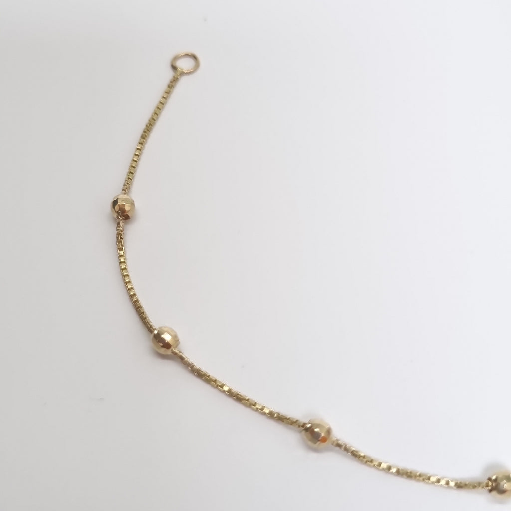 PULSERA ESPECIAL CON BOLITAS 14K 18 CM 1.4 GR (NUEVO)