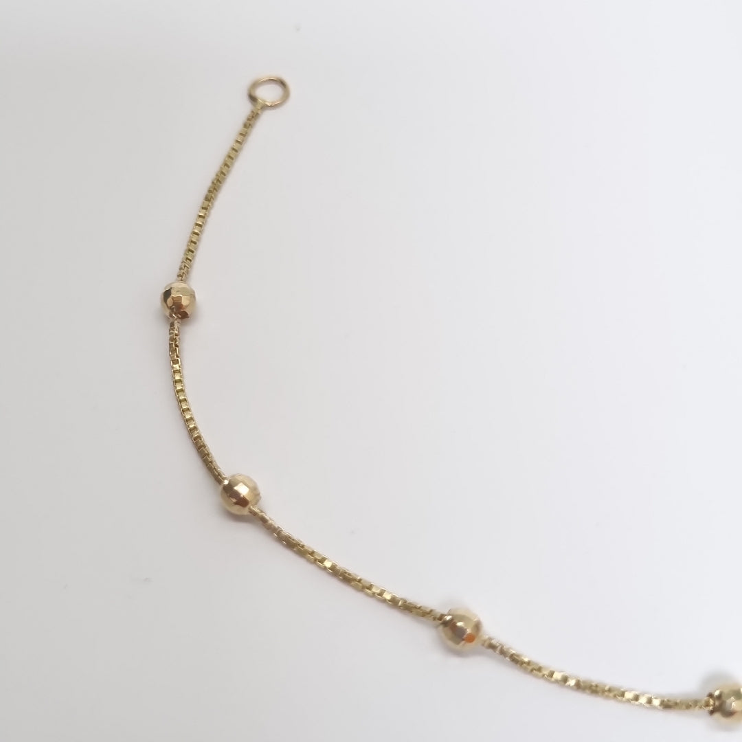 PULSERA ESPECIAL CON BOLITAS 14K 18 CM 1.4 GR (NUEVO)