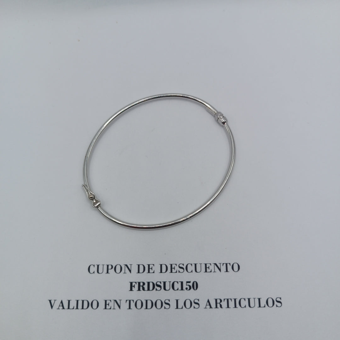 PULSERA RIGIDA ORO BLANCO 14 K 2.9 GRMS (SEMINUEVO)