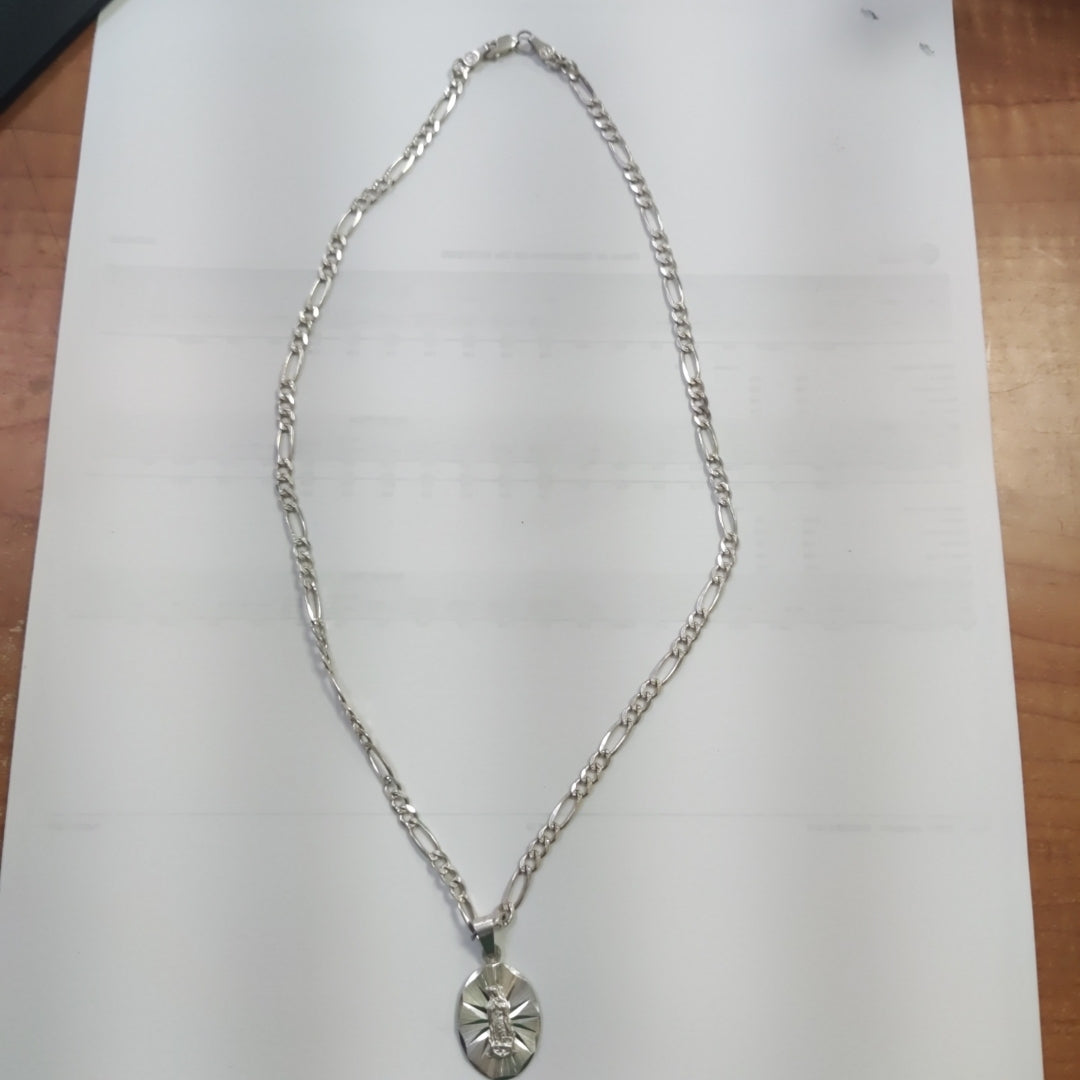 CADENA, MEDALLA RELIGIOSA PLATA 12.2 GRMS (SEMINUEVO)