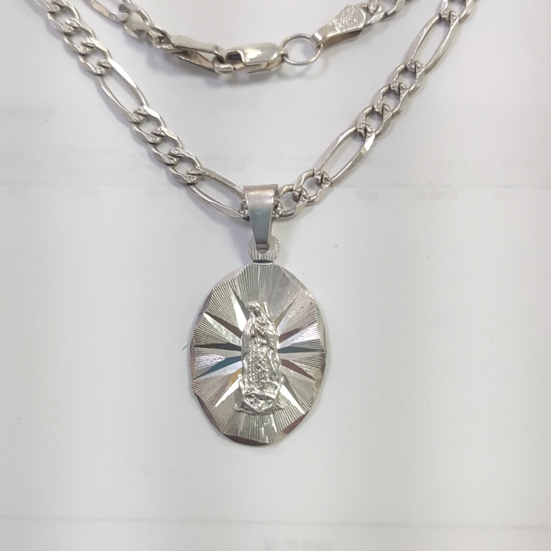 CADENA, MEDALLA RELIGIOSA PLATA 13.4 GRMS (SEMINUEVO)