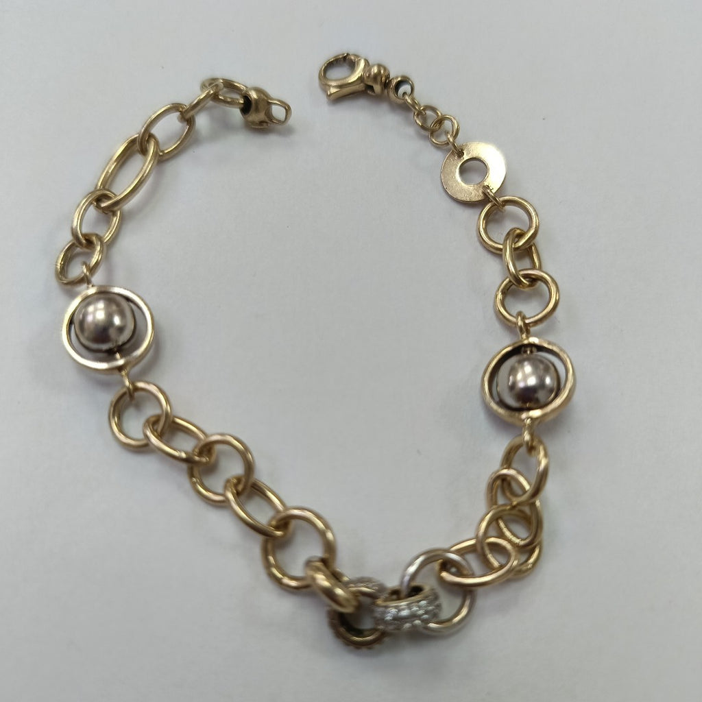 PULSERA ORO COMBINADO 14 K 8.2 GRMS (SEMINUEVO)