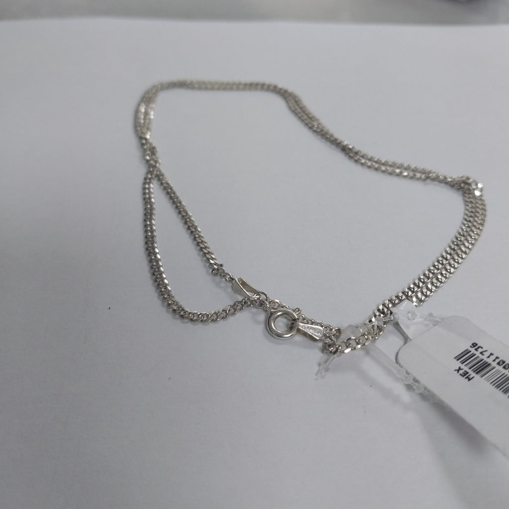 CADENA TEJIDO BARBADO PLATA .925 55 CM 5.5 GR (NUEVO)