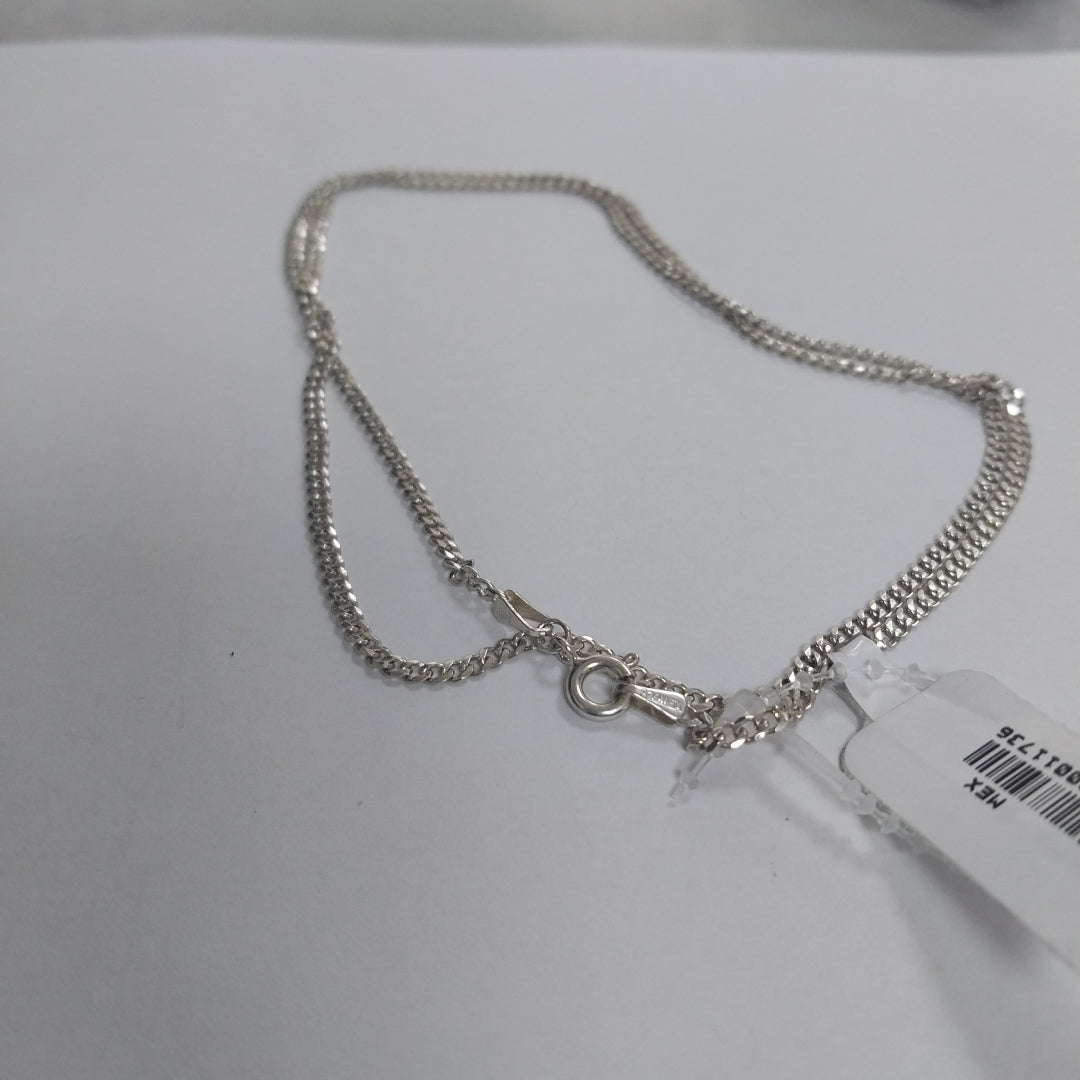 CADENA TEJIDO BARBADO PLATA .925 55 CM 5.5 GR (NUEVO)