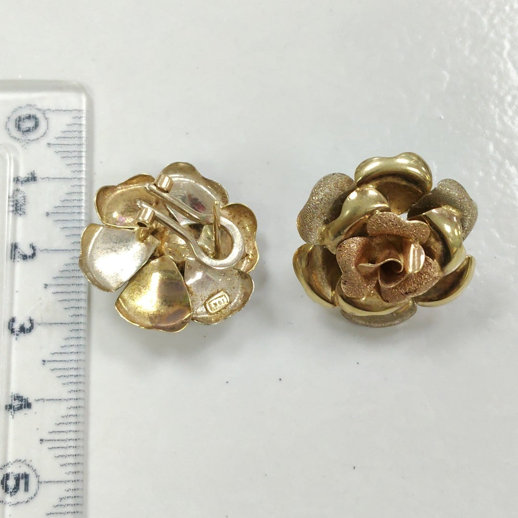 ARETES PAR ORO, ORO COMBINADO 14 K 9.1 GRMS (SEMINUEVO)