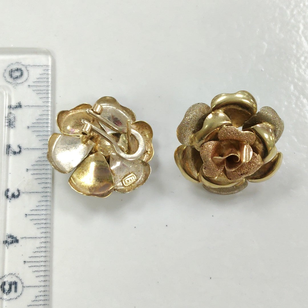 ARETES PAR ORO, ORO COMBINADO 14 K 9.1 GRMS (SEMINUEVO)