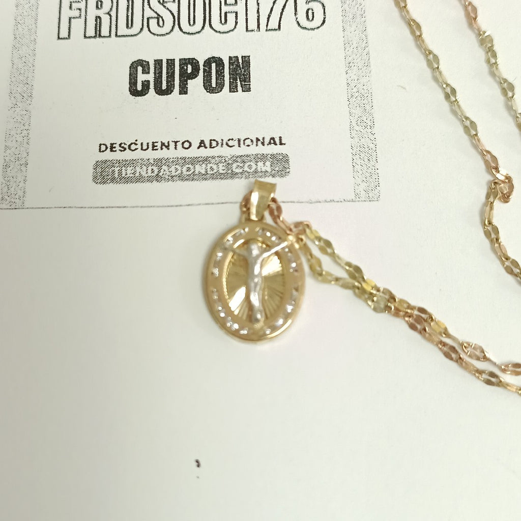 CADENA, DIJE ORO COMBINADO 10 K 2.3 GRMS (SEMINUEVO)
