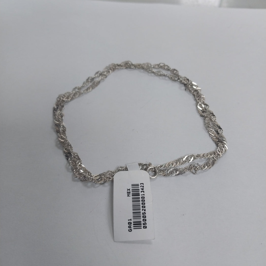 CADENA TEJIDO MEDIO TORZAL PLATA .925 55 CM 5.4 GR (NUEVO)